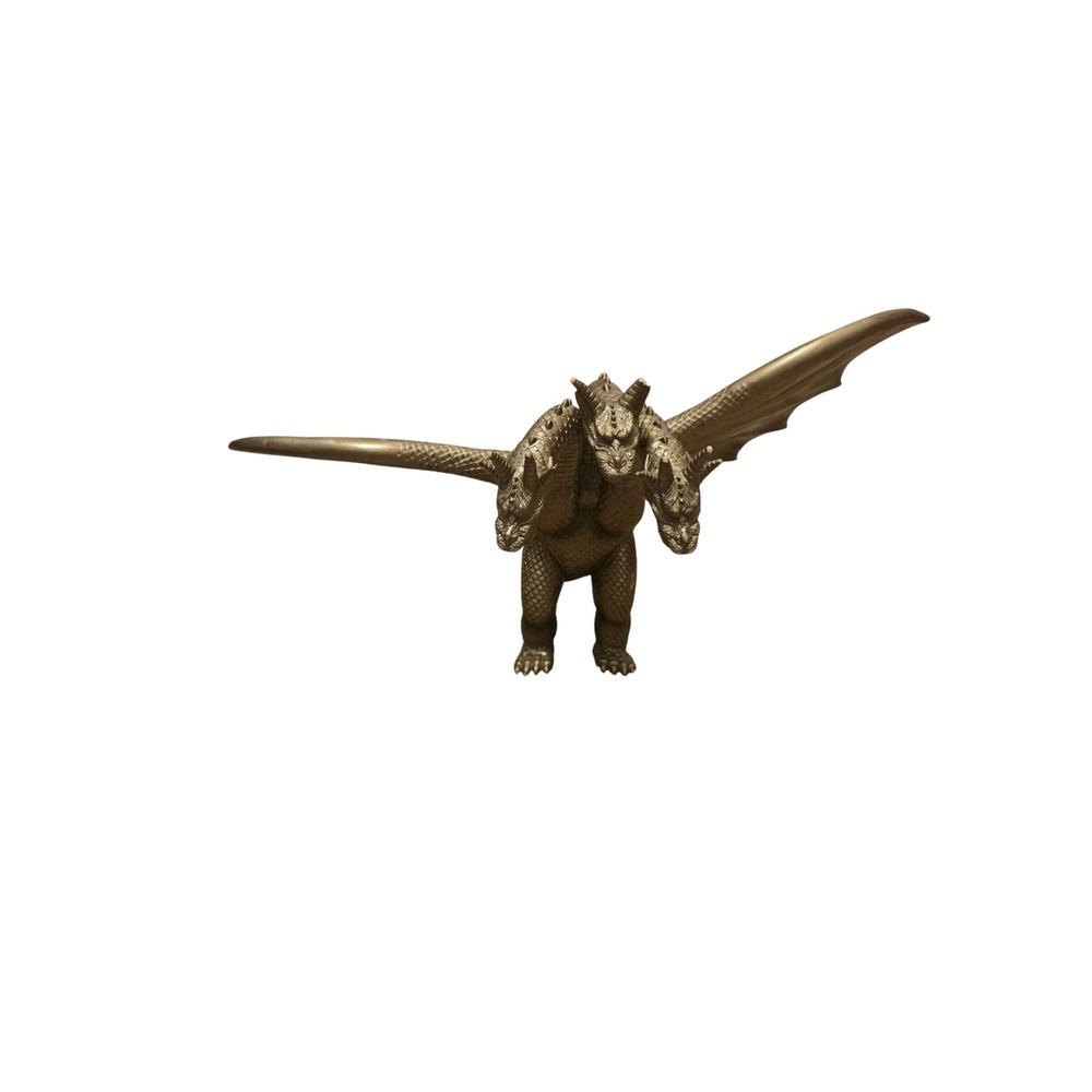 1998 Bandai King Ghidorah 8" Figure Godzilla Island Kaiju 3-Headed Gold Dragon